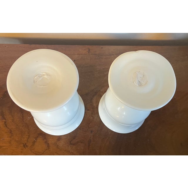 Antique Early 19th Century French Empire White Opaline Glass Wine Goblets Circa 1820 - A Pair For Sale - Image 9 of 12