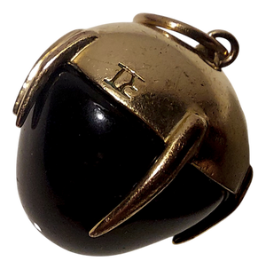 18k Yellow Gold Pendant with Black Onyx, 1980s