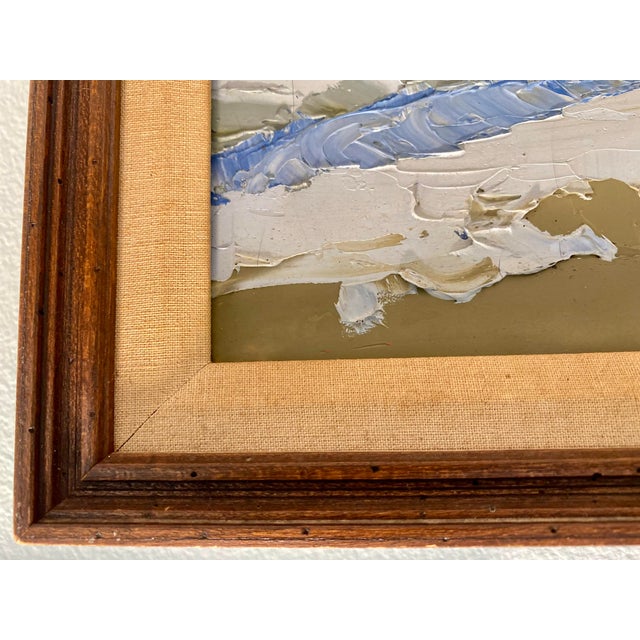 Mid 20th Century Abstract Seascape Palette Knife Painting Signed Baldwin For Sale - Image 5 of 9