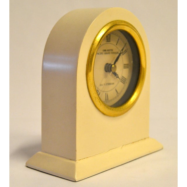 1995 Beige Desk Table Clock South Pacific Grand Voyage S S Rotterdam Classic For Sale - Image 12 of 15