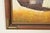 Wood Original Artist Signed ‘Seaside Harbor’ Acrylic Painting in Carved Walnut and Brass Frame For Sale - Image 7 of 12