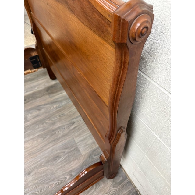 Antique Full Size Late Victorian Carved Walnut Bed For Sale - Image 9 of 18