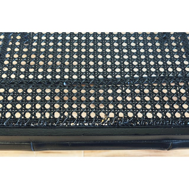 Black Vintage Black Faux Bamboo Chippendale Style Arm Chair For Sale - Image 8 of 10