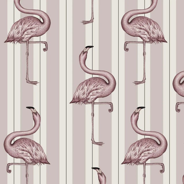 House of Hackney Flamboyance Wallpaper - Off White & Macaroon Pink, Sample For Sale