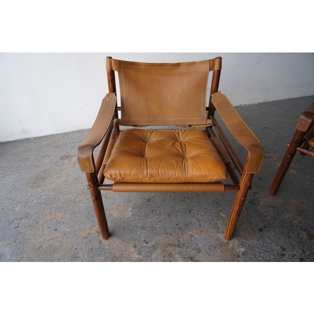 Pair of Arne Norell “Safari” Rosewood Lounge Chairs, Model Scirocco — Sweden, 1960s For Sale - Image 9 of 18