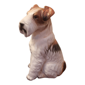 Porcelain XL Fox Dog Terrier Figurine Pup
