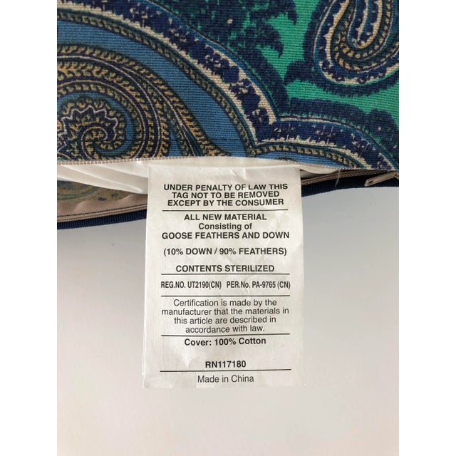 Design Legacy Indigo Paisley Lumbar Pillow For Sale - Image 12 of 13