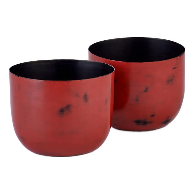 Red Matte Cups- Set of 2 For Sale