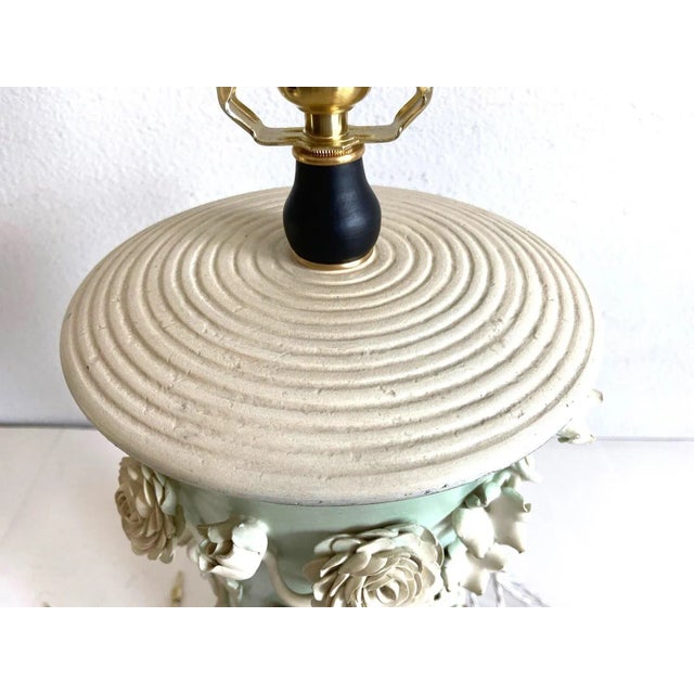 Italian Applied Floral Lamp & Shade, 1960s For Sale - Image 14 of 17