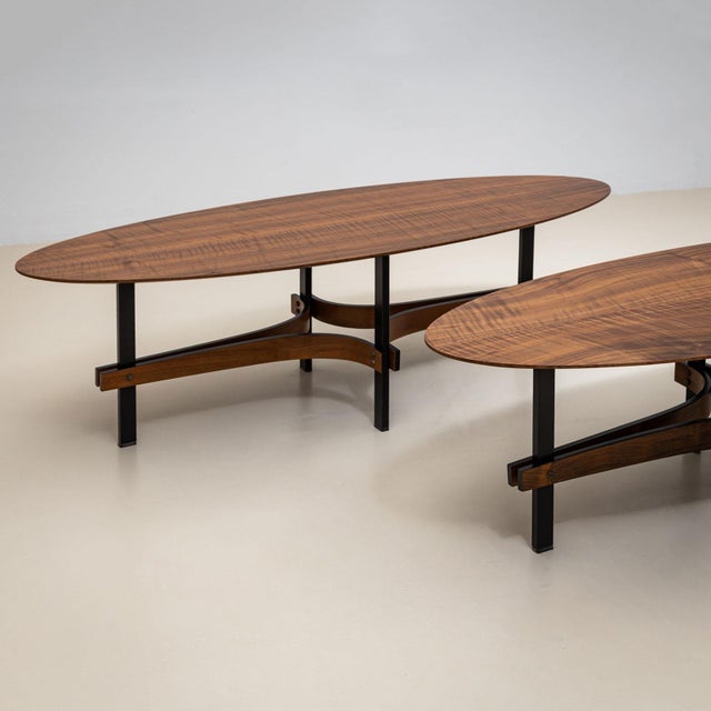 1950s Mid-20th Century Oval Coffee Tables, attributed to Guglielmo Ulrich, Italy For Sale - Image 5 of 10