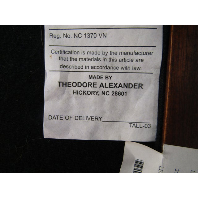 Theodore Alexander Pair of Mahogany Carved Leather Seat Chairs For Sale - Image 9 of 11