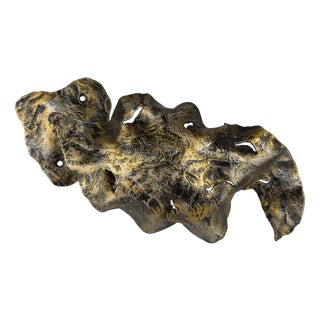 Vintage Italian Brutalist Metal Wall Lamp by Salvino Marsura, 1970s For Sale