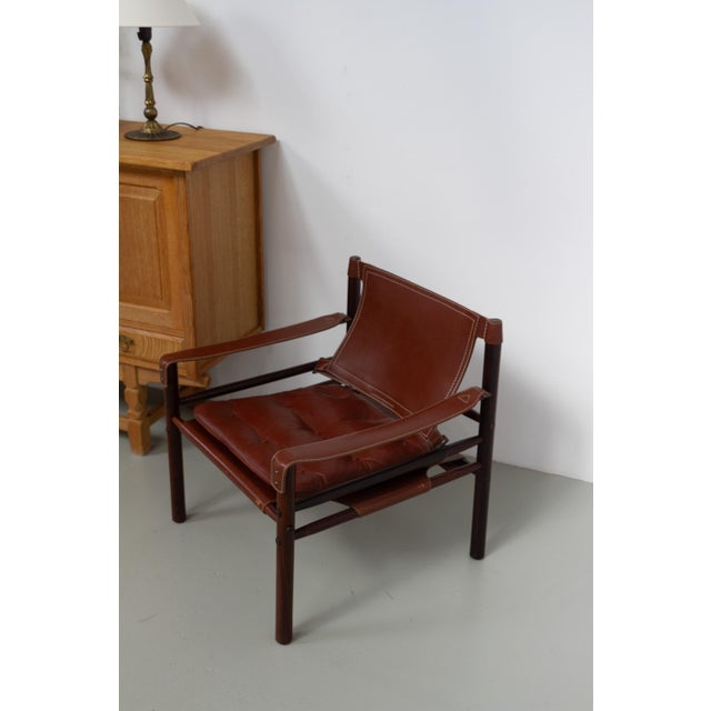 Arne Norell Brown Sirocco Safari Lounge Chair in Rosewood by Arne Norell for Aneby Mobler, Sweden, 1970s For Sale - Image 4 of 18