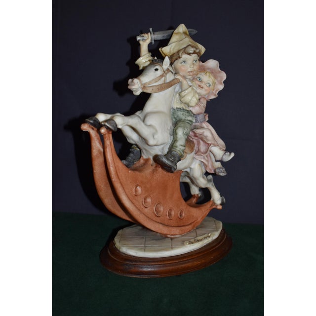 Giuseppe Armani Rocking Horse Florence Figurine Riding Boy Girl Vintage Italy For Sale - Image 15 of 17