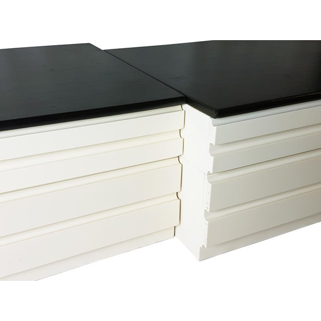 White Wood and Black Skai Samarcanda Chests of Drawers by Vico Magistretti for Poggi, 1970s, Set of 2 For Sale - Image 12 of 15