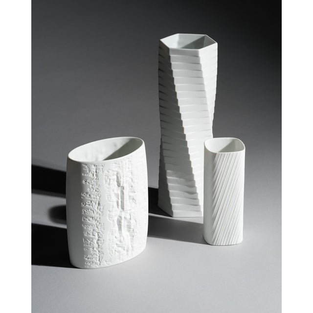 White Bisque Porcelain Vases by Werner Schreib, Martin Freyer and Werner Uhl for Rosenthal, 1970s, Set of 3 For Sale - Image 6 of 18