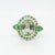 French Deco Style 18k White Gold Green Beryl & Tsavorite Garnet Cocktail Ring For Sale In Philadelphia - Image 6 of 12