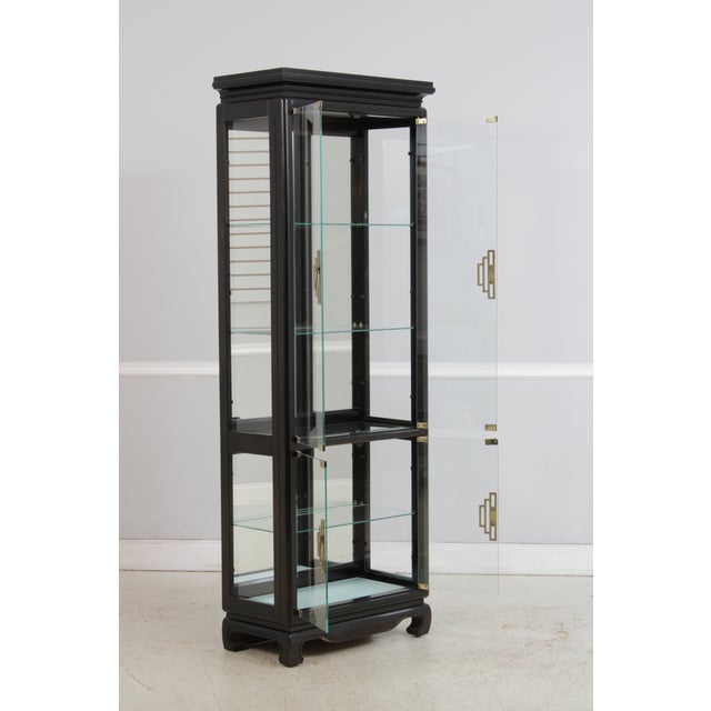 1970s Pair Pulaski Asian Inspired Curio Cabinets For Sale - Image 5 of 13