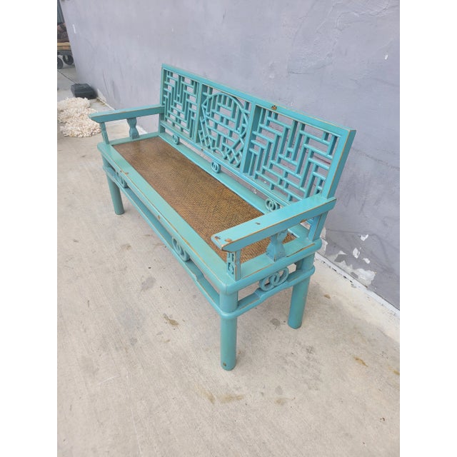 Chinese Blue Ming Style Bench For Sale - Image 4 of 10