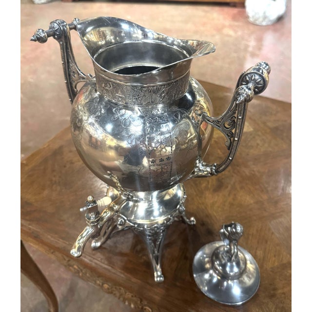 Early 20th Century English Silver-Plated Samovar With Lion Finial For Sale - Image 11 of 12