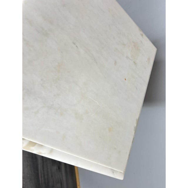 Antique French Bedside Tables in Oak with Marble Top, Set of 2 For Sale - Image 13 of 17