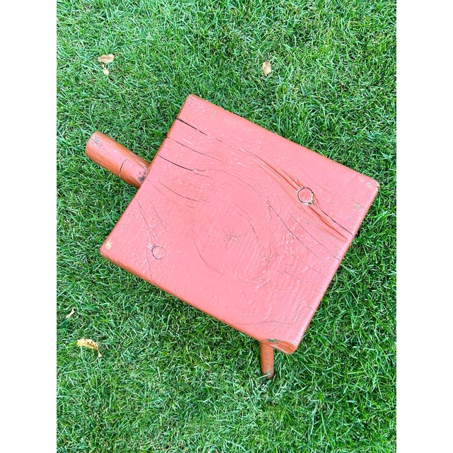 Early 19th Century Rustic, Primitive, 4-Legged Milking Stool For Sale In South Bend - Image 6 of 10