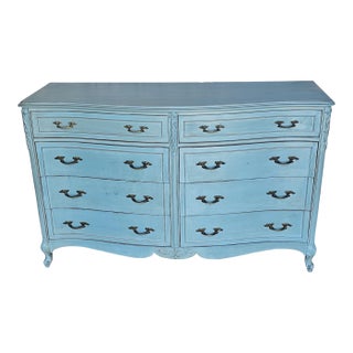 Vintage Turquoise Dresser, French Provencial, 1950's For Sale
