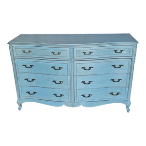 Vintage Turquoise Dresser, French Provencial, 1950's