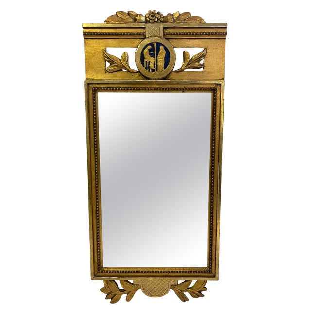 Gold Late 18th Century Gustavian Gilt Swedish Mirror with Original Glass For Sale - Image 8 of 18