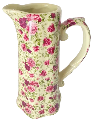 Antique English Majolica Pink Jug from Staffordshire