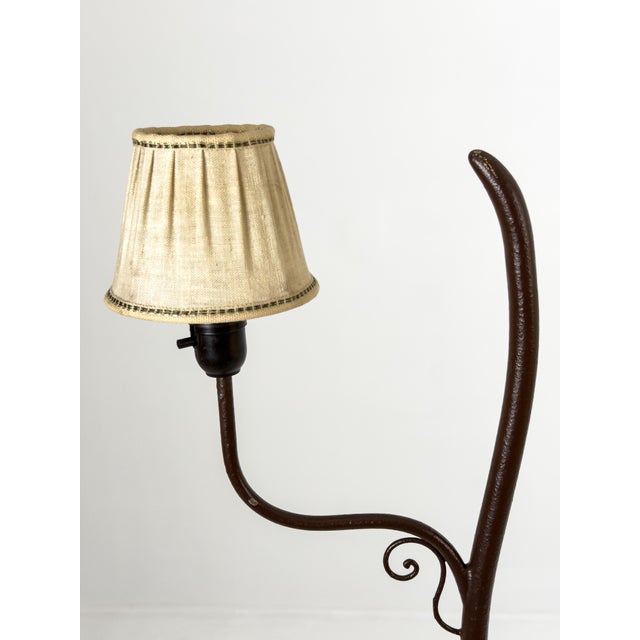 Swedish Grace Sculptural Floor Lamp attributed to Tor Wolfenstein for Bjerkås, Sweden, 1930s For Sale - Image 9 of 12