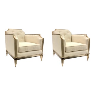 Caracole Modern Frame of Reference Club Chairs- Pair For Sale