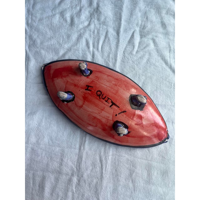 Contemporary Hand-Made Oval Art Bowl For Sale - Image 3 of 7