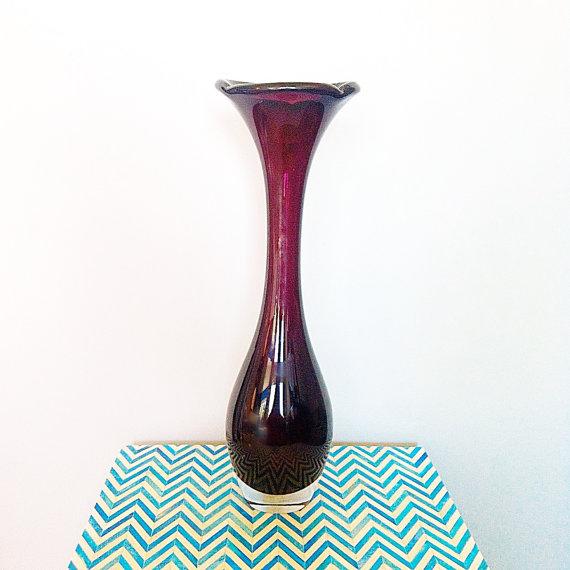 Amethyst Purple Scandinavian Depression Glass Vase Chairish