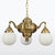 Art-Deco, Date of manufacturer: 1900 – 1910 material: brass, white opal glass. The chandelier is cleaned and polished. New...