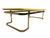 Mid-Century Modern 1970s Lane Furniture Lemon Yellow Lacquered Wood Coffee Table With Brass-Tone Metal Base For Sale - Image 3 of 13
