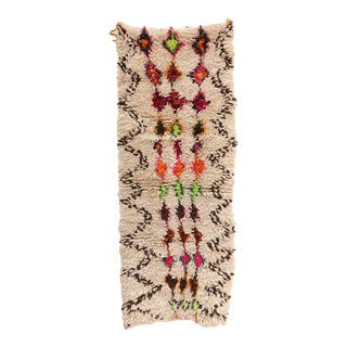Moroccan Vintage Azilal Rug - 2'4" X 6'0" Ft For Sale