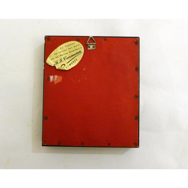 Small Male Portrait Painting, in Limoges Enamel Painted on Copper by Carmona, Mid-20th Century For Sale - Image 10 of 12