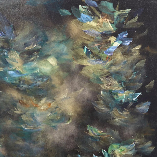 Abstract Awakening Dreams - Abstract Luminous Earth Tone Textural Floral Acrylic Original Artwork by Ve Boisvert For Sale - Image 3 of 9