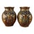 Pair of Vintage Bronze Jars With Gold Inlay – Archaistic Vessels, 5.3 LBS For Sale