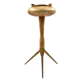 Cream Parchment Floor Ashtray by Aldo Tura, Italy, 1950s For Sale
