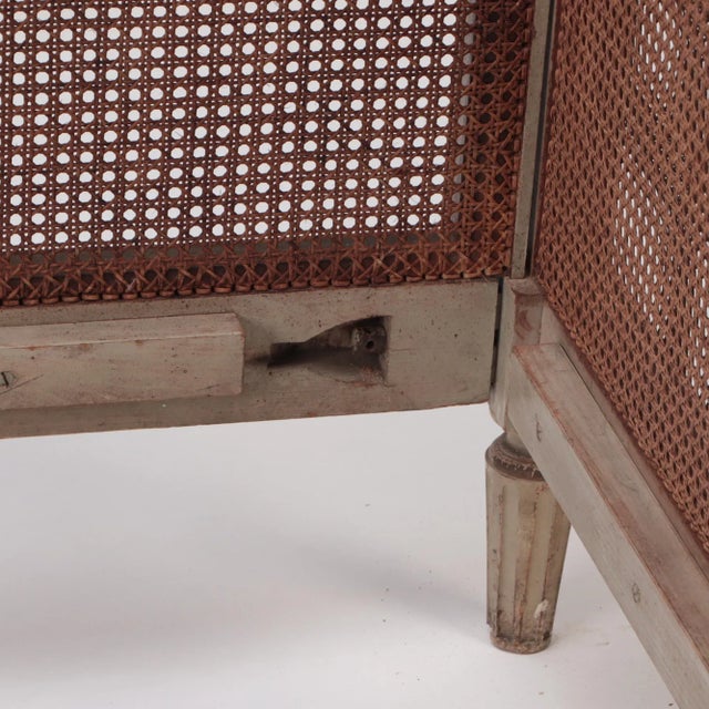 Late 19th Century French Directoire Painted Cane Daybed For Sale - Image 9 of 11