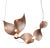 Dune 4 Curve Chandelier with Shades in Copper Metallic Tone by Daniel Becker for Moss Objects For Sale
