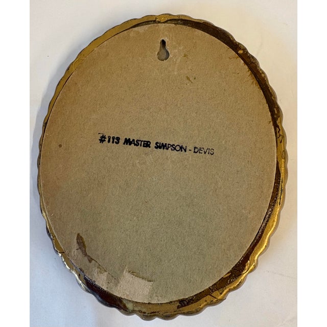 Mid 20th Century Vintage “Master Simpson” by Devis Gilt Framed Print For Sale - Image 5 of 5