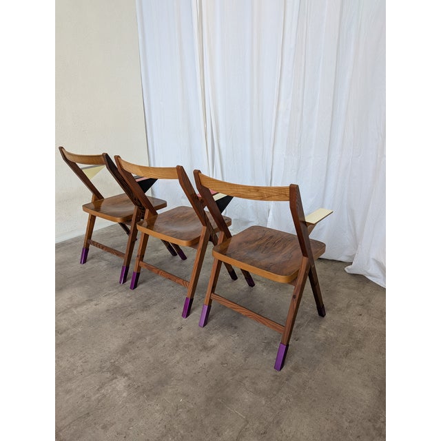 Wood Vintage Wooden Chairs, 1970s, Set of 3 For Sale - Image 7 of 18