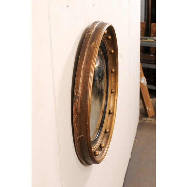 19th C. Bulls-Eye Mirror, Black & Bronze For Sale - Image 4 of 11