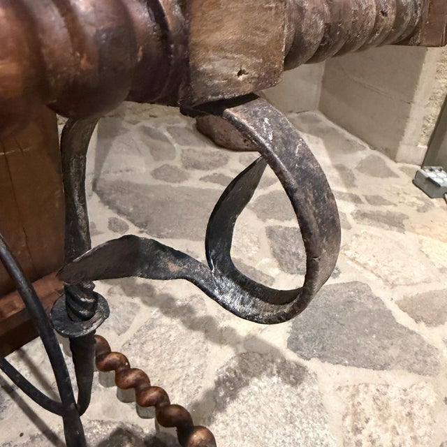 Antique 19th-Century Spanish Side Table Solomonic Legs Wrought Iron For Sale - Image 15 of 17