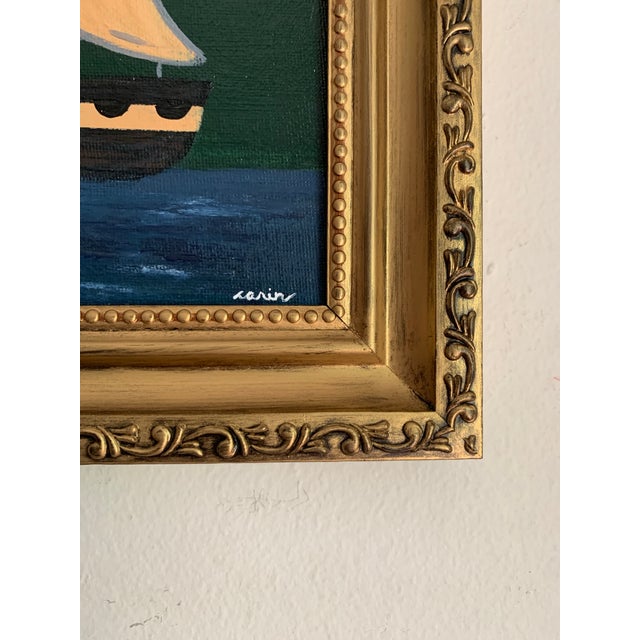 2020s Contemporary Impressionist Style Seascape Painting on Canvas, Framed For Sale - Image 5 of 5
