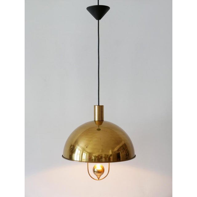 Gold Mid-Century Modern Brass Pendant Lamp by Florian Schulz, Germany, 1970s For Sale - Image 8 of 18