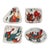Set of Four Italian Leather-Backed Ceramic Dishes Florence, Circa 1950 For Sale